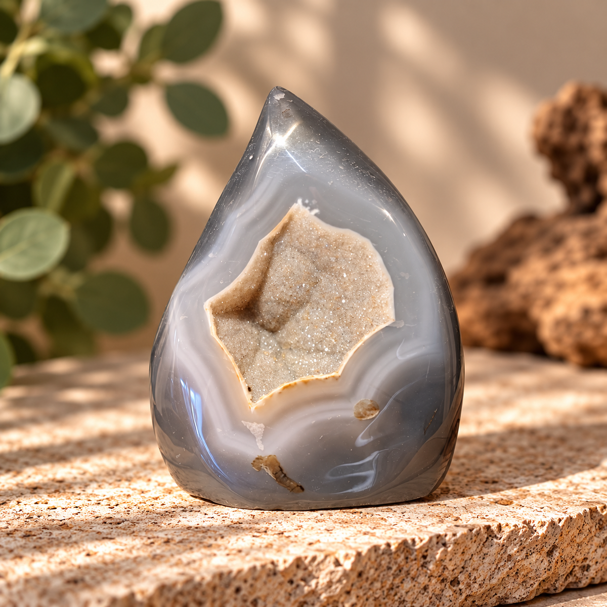 Agat med Druzy