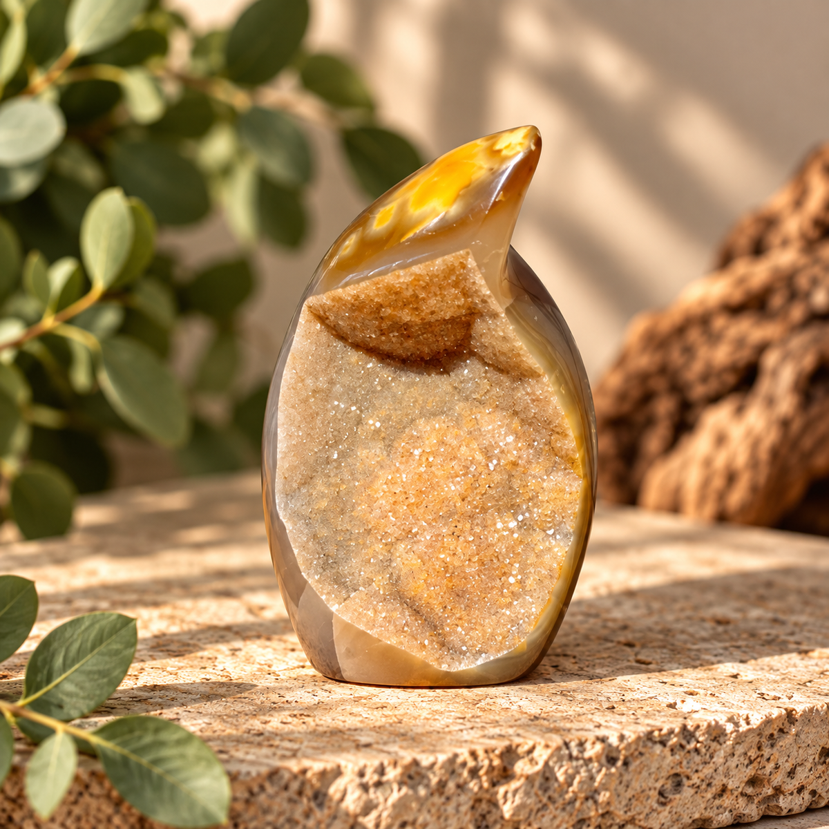 Agat med Druzy