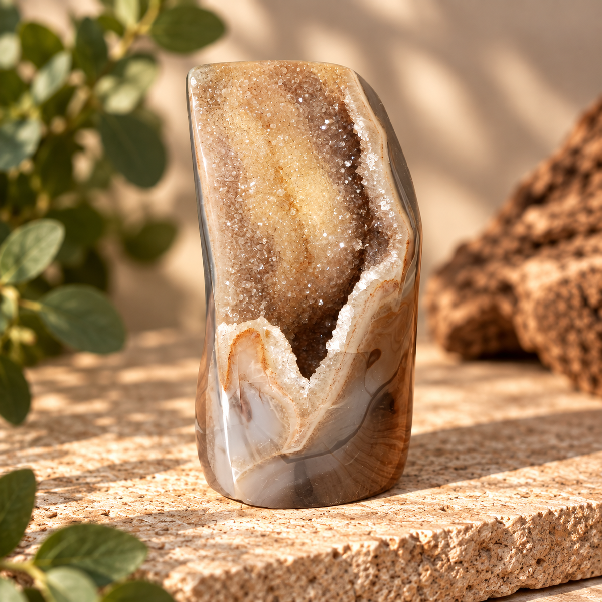 Agat med Druzy