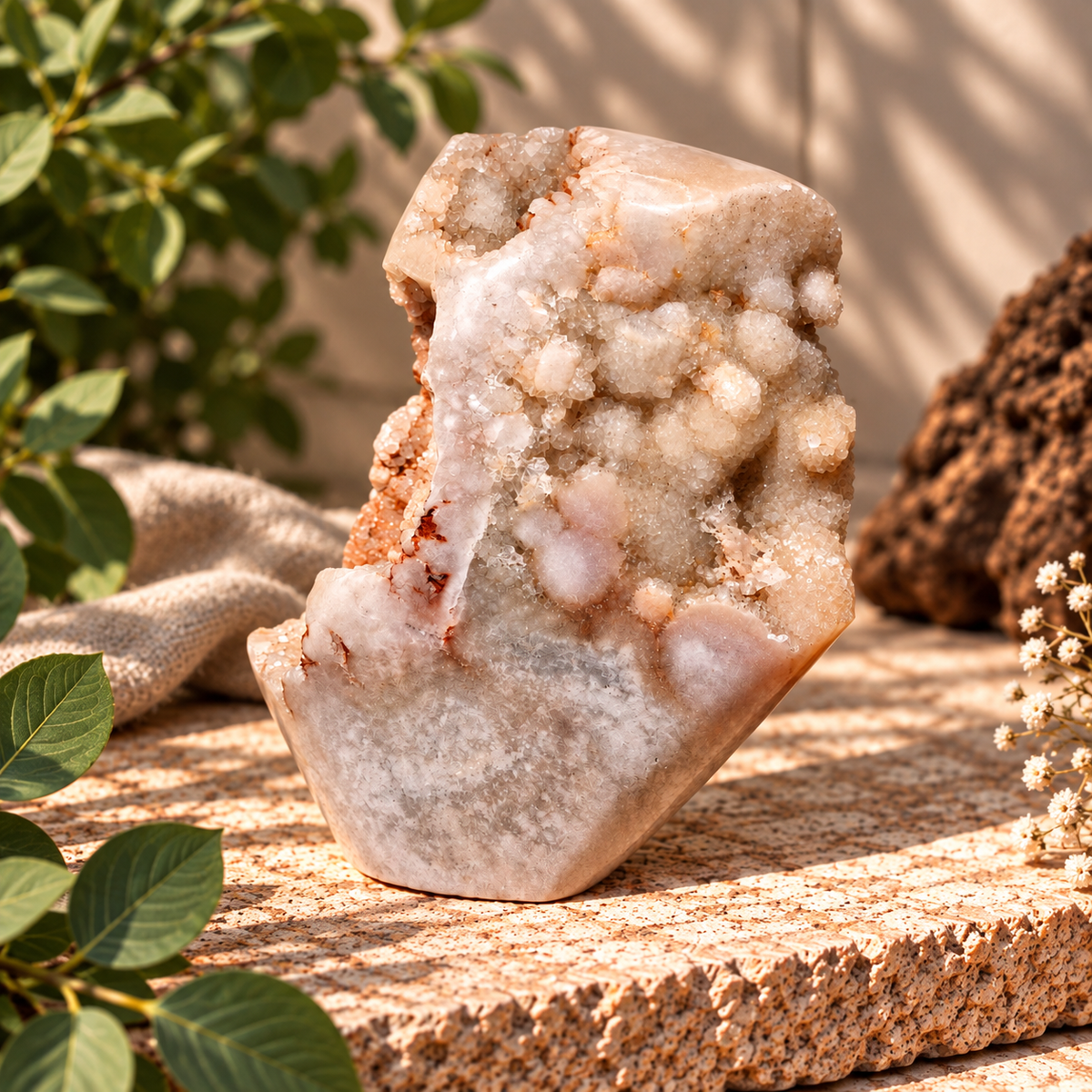 Rosa Ametist med Druzy
