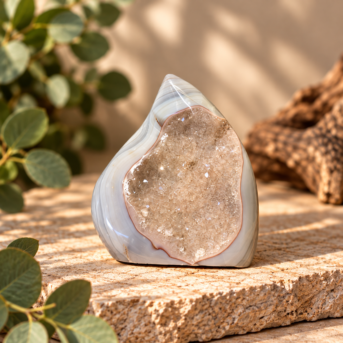 Agat med Druzy