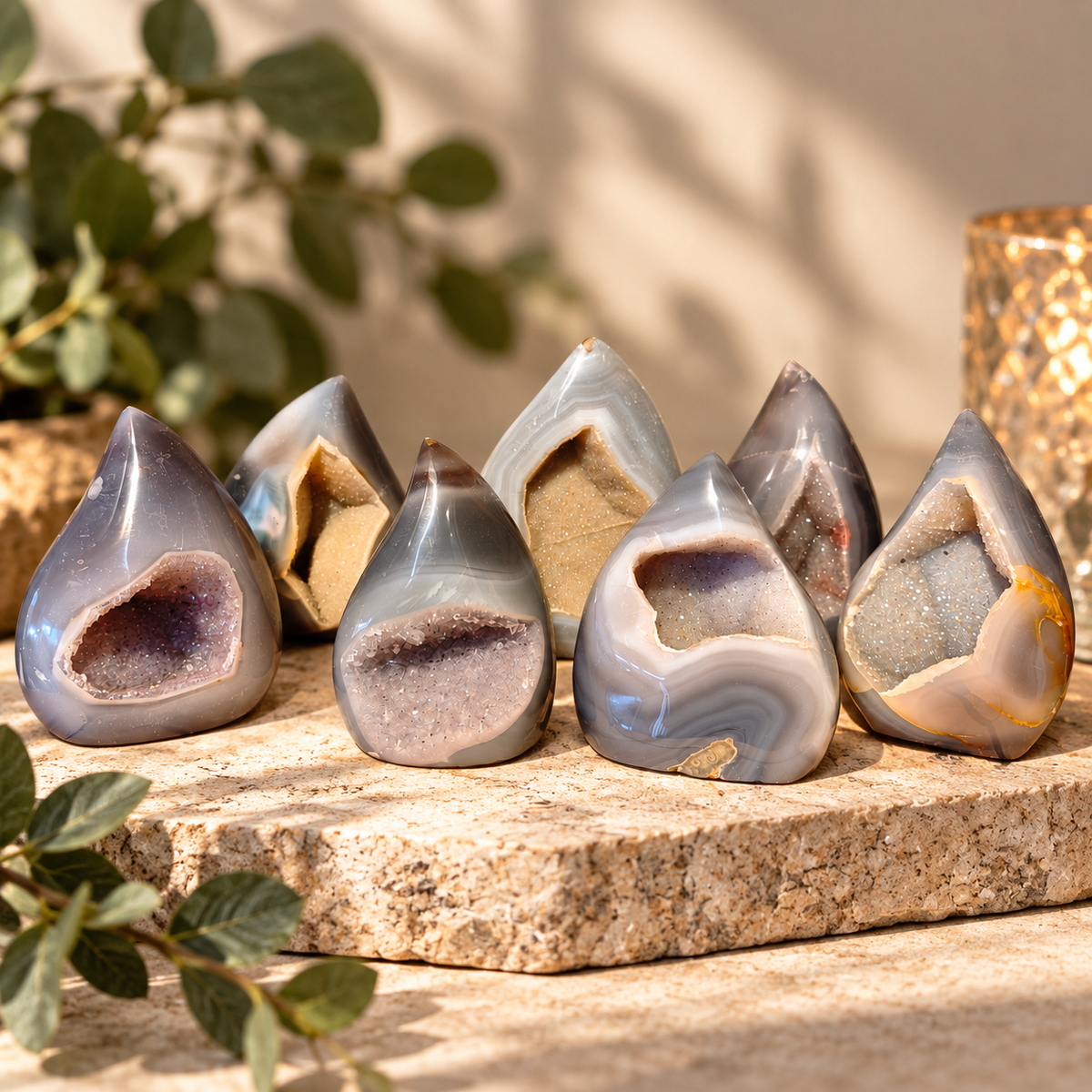 Agat med Druzy